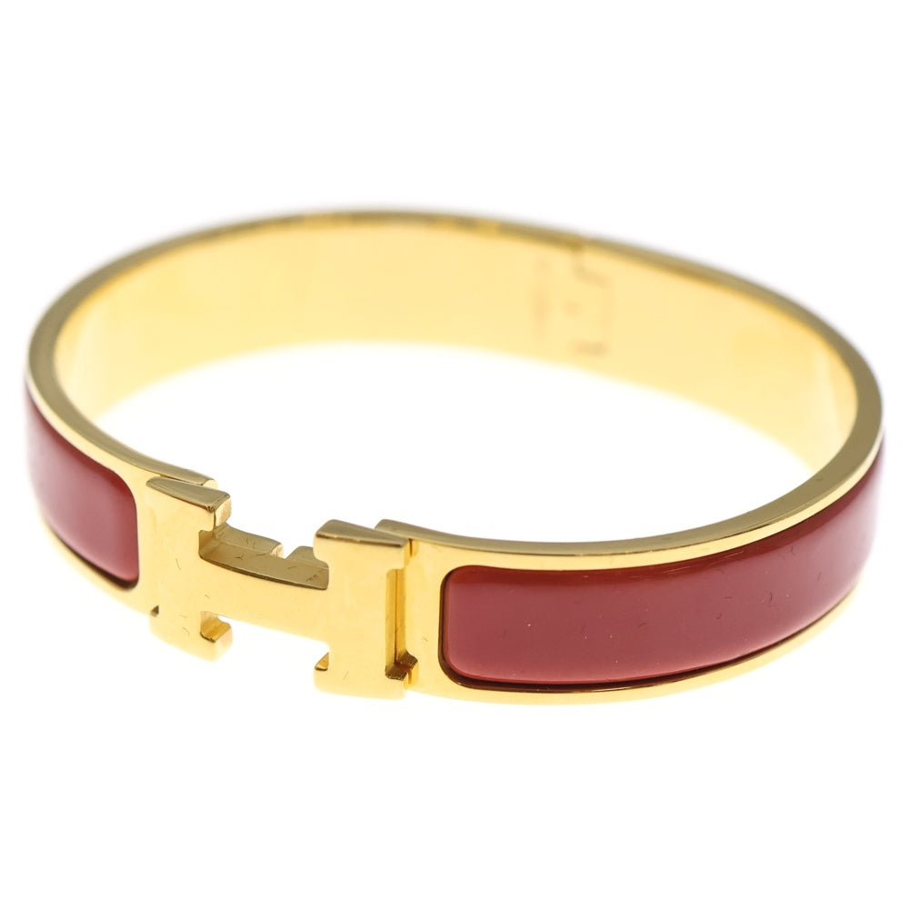 HERMES(エルメス) クリッククラックPM バングル ブレスレット ゴールド×レッド GP レディース