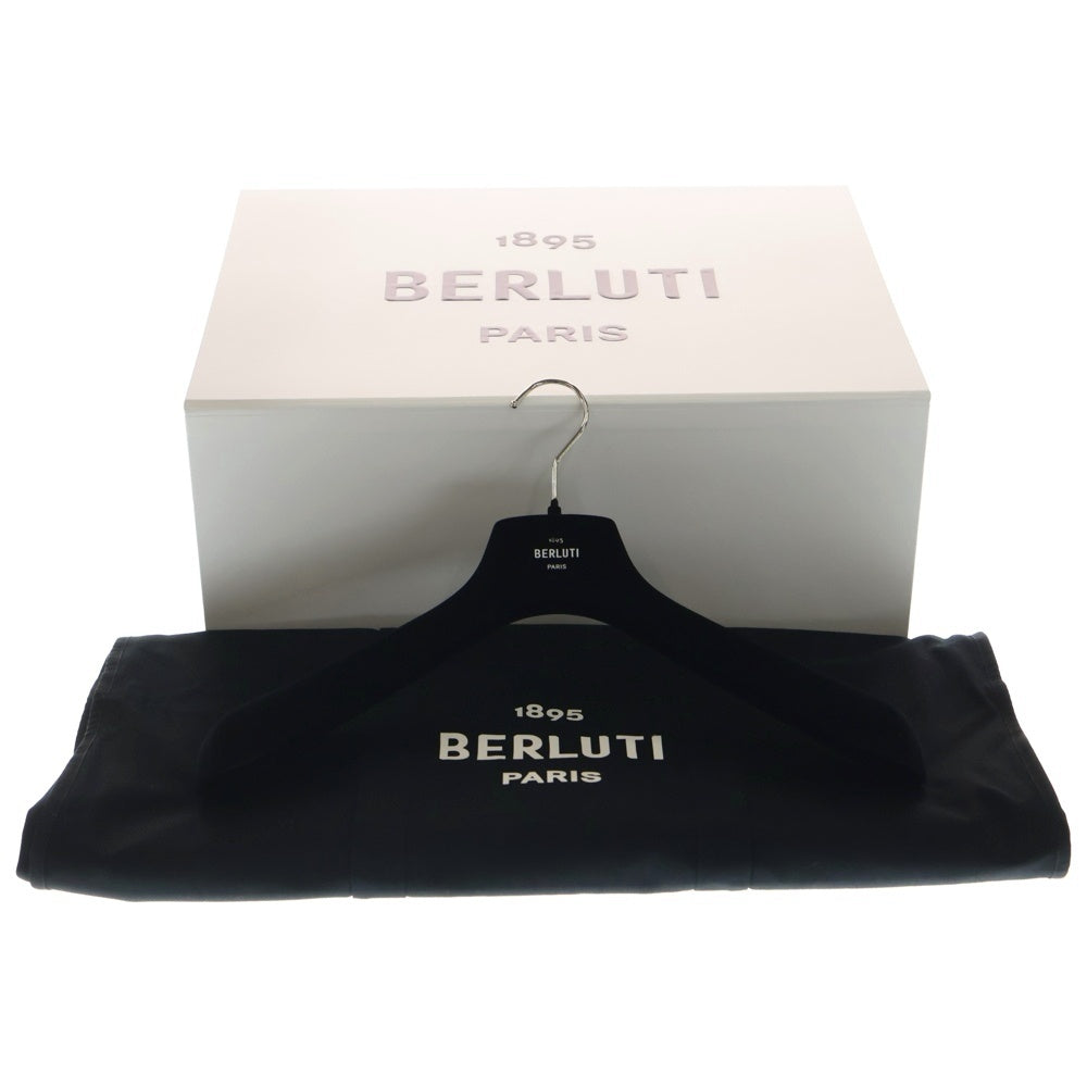 Berluti(ベルルッティ) レザーパッチ カシミヤフーデッド ジップアップ ブルゾン オレンジ R25OBL415WDBQ