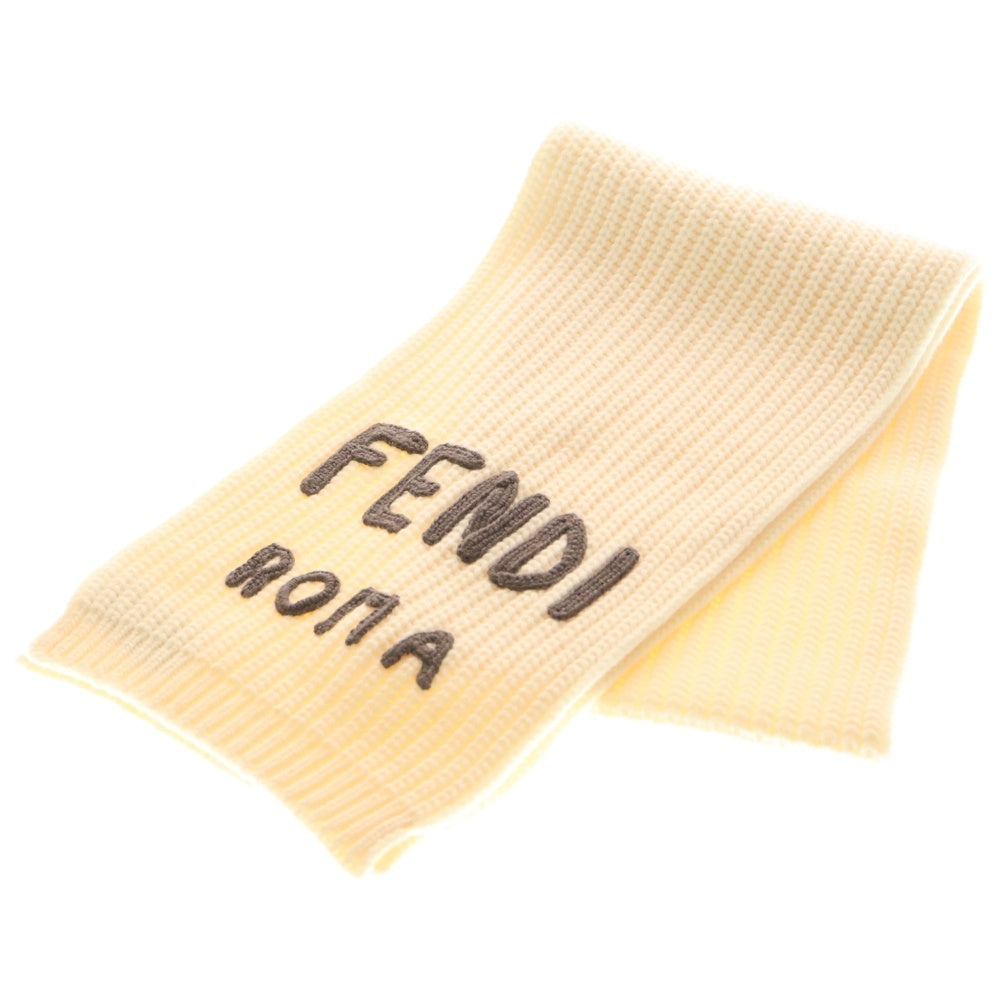 FENDI(フェンディ) ロゴ ニットマフラー アイボリー FXT352 レディース