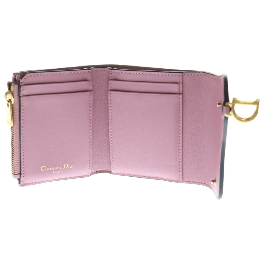 Christian Dior(クリスチャンディオール) サドル コンパクトウォレット ピンク レザー