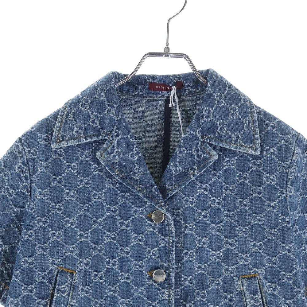 GUCCI(グッチ) GG ジャカード デニムシャツ インディゴ レディース