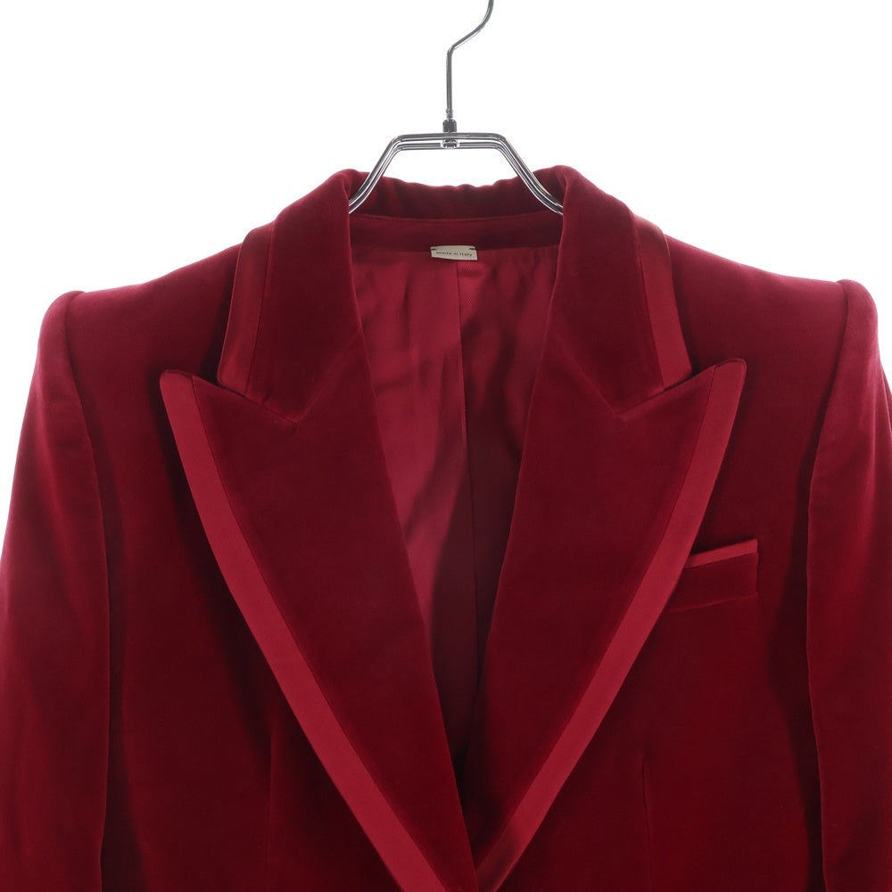GUCCI(グッチ) ベルベット ピークドラペルシングルジャケット レッド 673899 ZAHW8 レディース