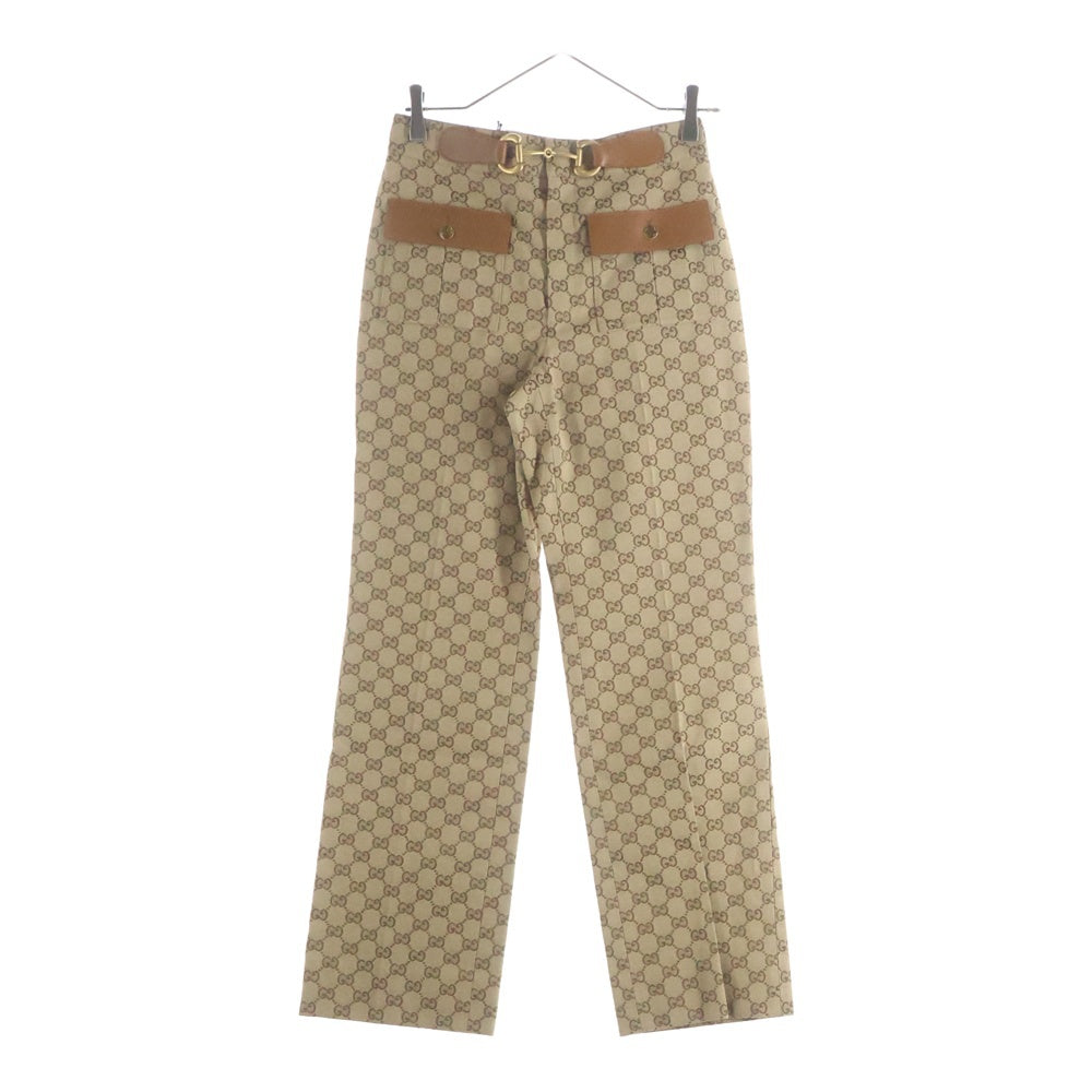 GUCCI(グッチ) ホースビット GGキャンバスパンツ ベージュ 681507 Z8AWK レディース