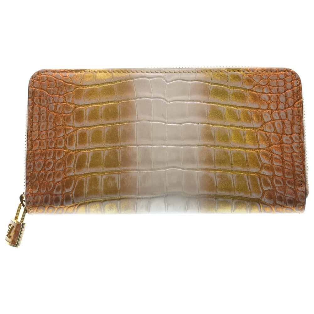 LOUIS VUITTON(ルイヴィトン) ジッピーウォレット レインボー クロコ ロングウォレット 長財布 カードケース ゴールド×ホワイト ゴールド金具 レディース