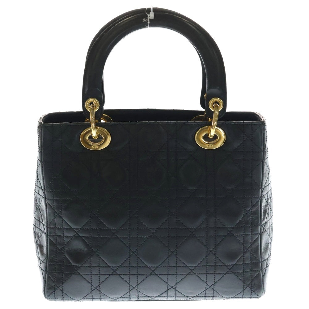 Christian Dior(クリスチャンディオール) レディディオール ハンドバッグ ブラック レザー ゴールド金具