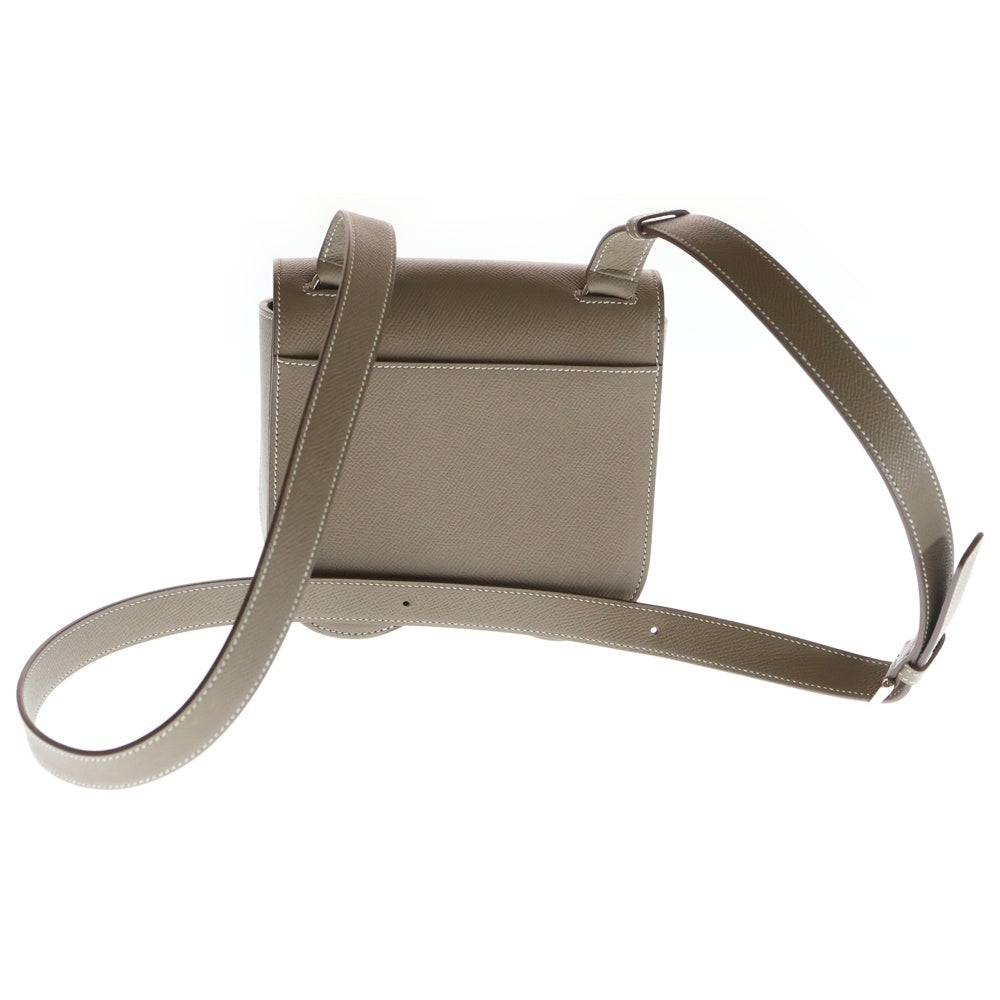HERMES(エルメス) デッラカヴァッレリア ミニ エプソン エトゥープ ショルダーバッグ ミニバッグ グレージュ ブラウン レザー W刻印 シルバー金具 レディース