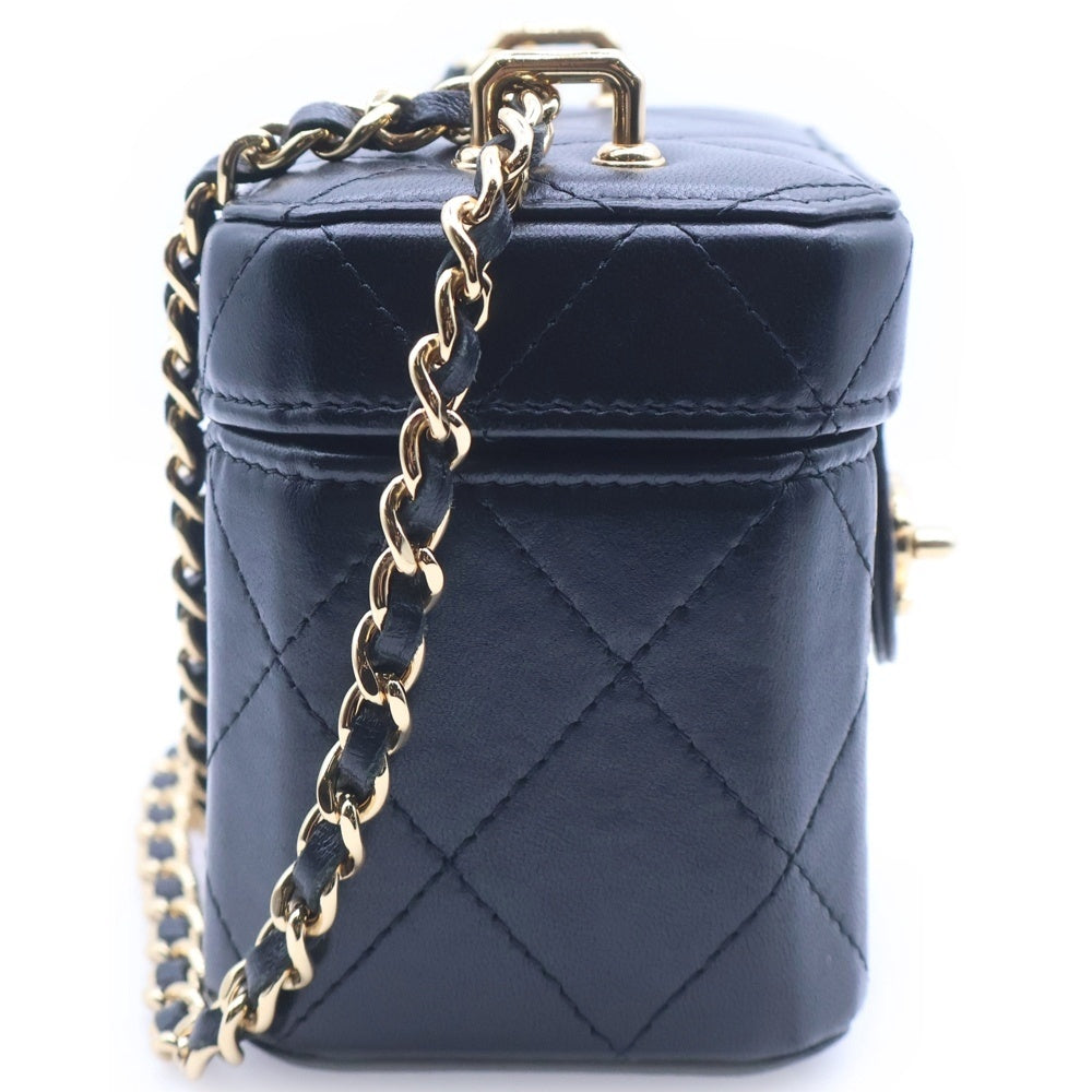 CHANEL(シャネル) マトラッセ ミニバニティ ショルダーバッグ ブラック ラムスキン ゴールド金具 AP3459 レディース