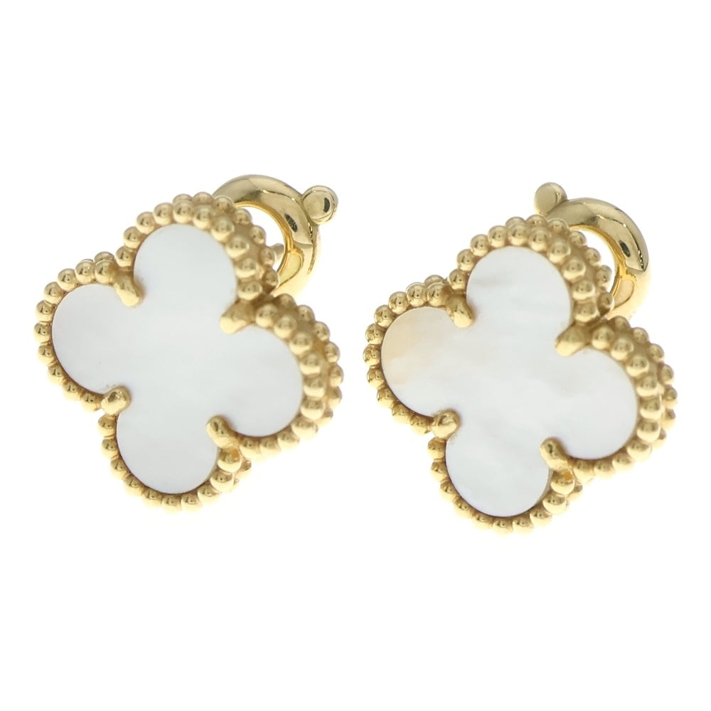 Van Cleef & Arpels(ヴァンクリーフアンドアーペル) ヴィンテージアルハンブラ マザーオブパール ピアス Au750 K18 YG イエローゴールド VCARA44100 レディース