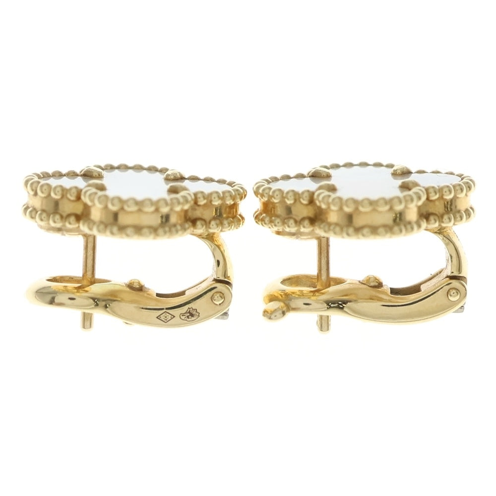 Van Cleef & Arpels(ヴァンクリーフアンドアーペル) ヴィンテージアルハンブラ マザーオブパール ピアス Au750 K18 YG イエローゴールド VCARA44100 レディース