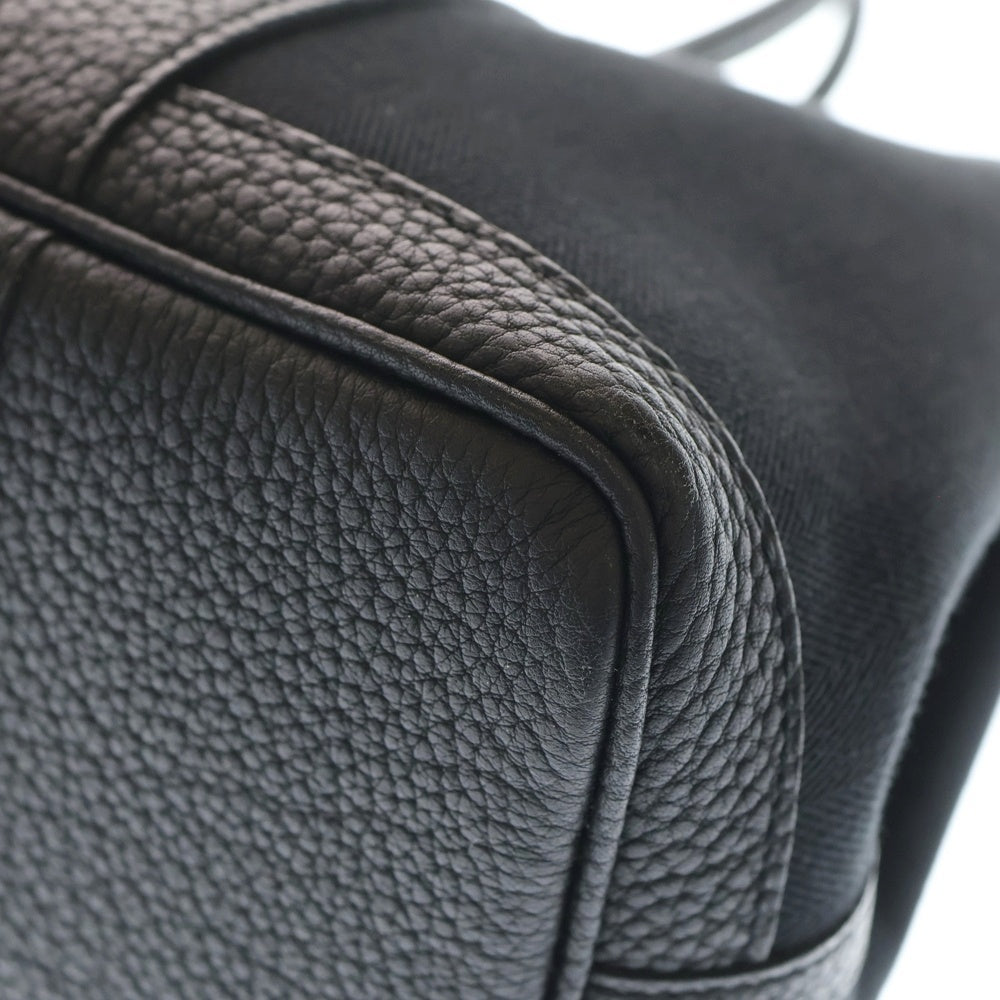 HERMES(エルメス) ガーデンパーティTPM ハンドバッグ ミニトートバッグ ブラック トワル×ネゴンダ レザー×キャンバス C刻印 シルバー金具 レディース