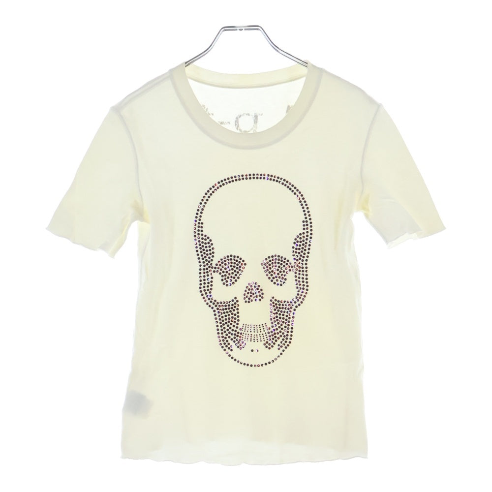 lucien pellat-finet(ルシアンペラフィネ) Glitter Skull S/S Tee ラメスカル 半袖Tシャツ カットソー ホワイト