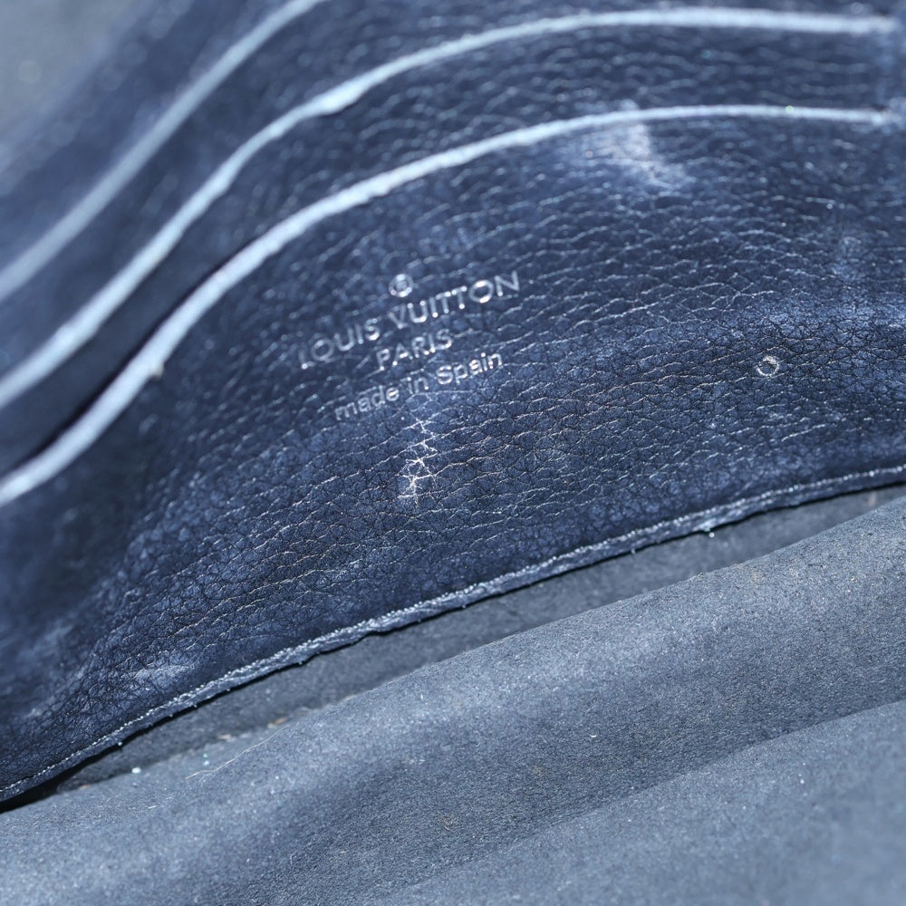 LOUIS VUITTON(ルイヴィトン) LVロゴ ポシェット ロックミー チェーン ショルダーバッグ ミニバッグ ブラック レザー M63471 シルバー金具 レディース