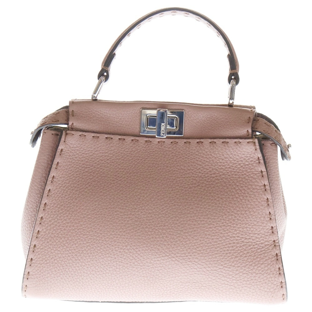 FENDI(フェンディ) ピーカブー セレリア ミニ 2WAYバッグ ハンドバッグ ショルダーバッグ ピンク レザー 8BN244 シルバー金具 レディース