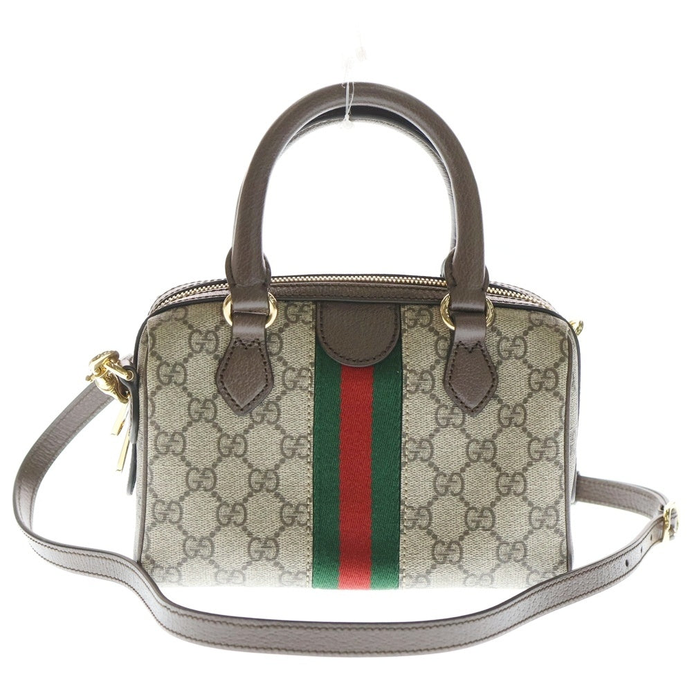 GUCCI(グッチ) オフィディア ミニトップハンドル ショルダーバッグ ブラウン PVCレザー 772053