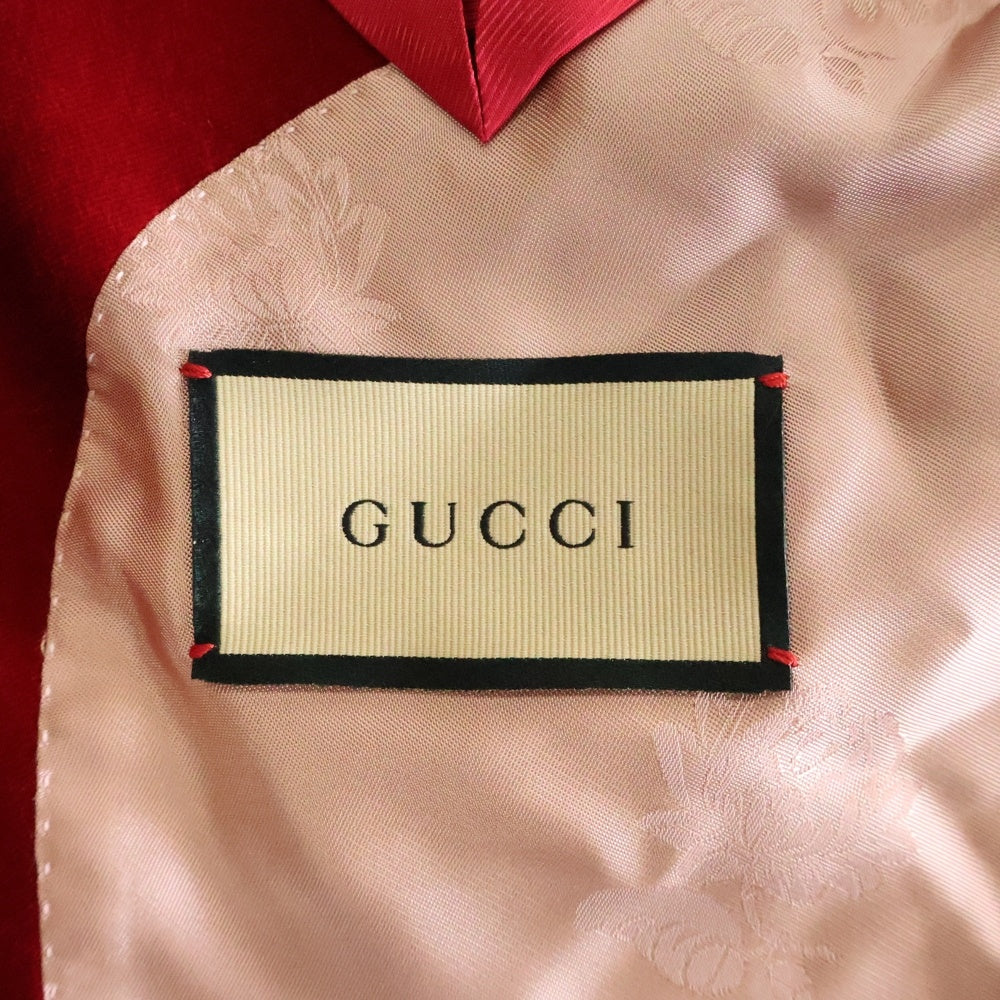 GUCCI(グッチ) ベルベット ピークドラペルシングルジャケット レッド 673899 ZAHW8 レディース