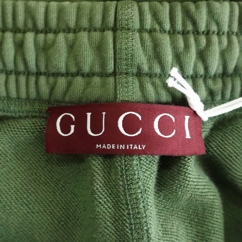 GUCCI(グッチ) ■25AW Degrede Sweatpant フェード加工 ロゴ刺繍 スウェットパンツ グリーン 828348 XJHC0 レディース
