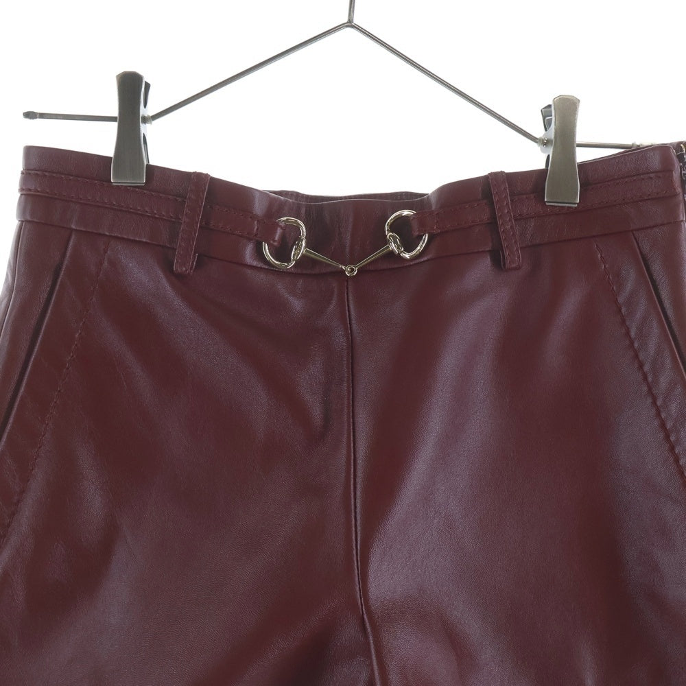 GUCCI(グッチ) ホースビット レザー ショートパンツ レッド 815075 XNA4G レディース