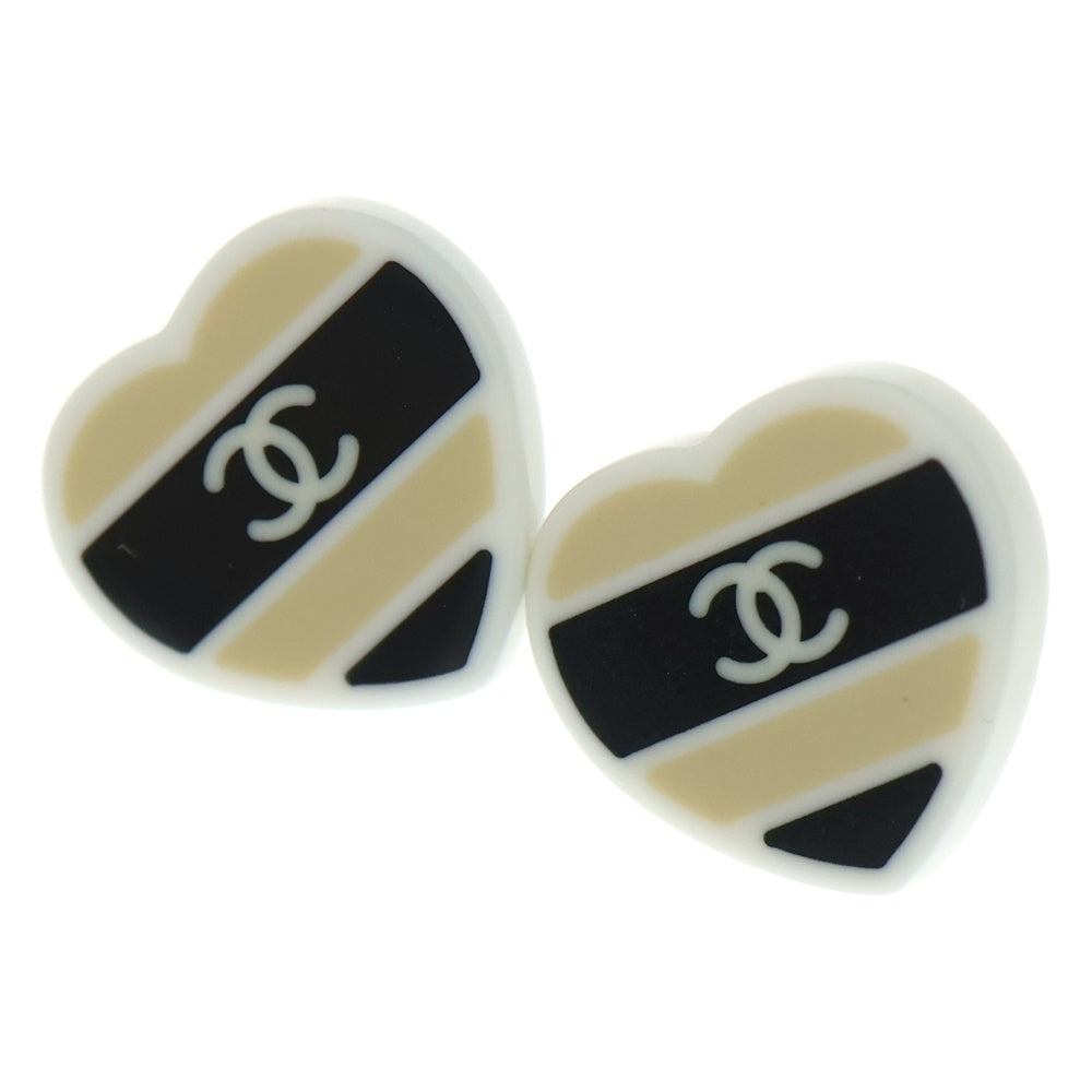CHANEL(シャネル) ココマーク ハートピアス ベージュ プラスチック 05C レディース