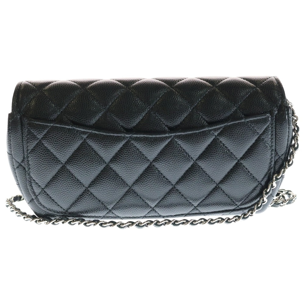CHANEL(シャネル) マトラッセ アイウェア チェーンショルダーバッグ ブラック キャビアスキン ゴールド金具 AP2044 レディース