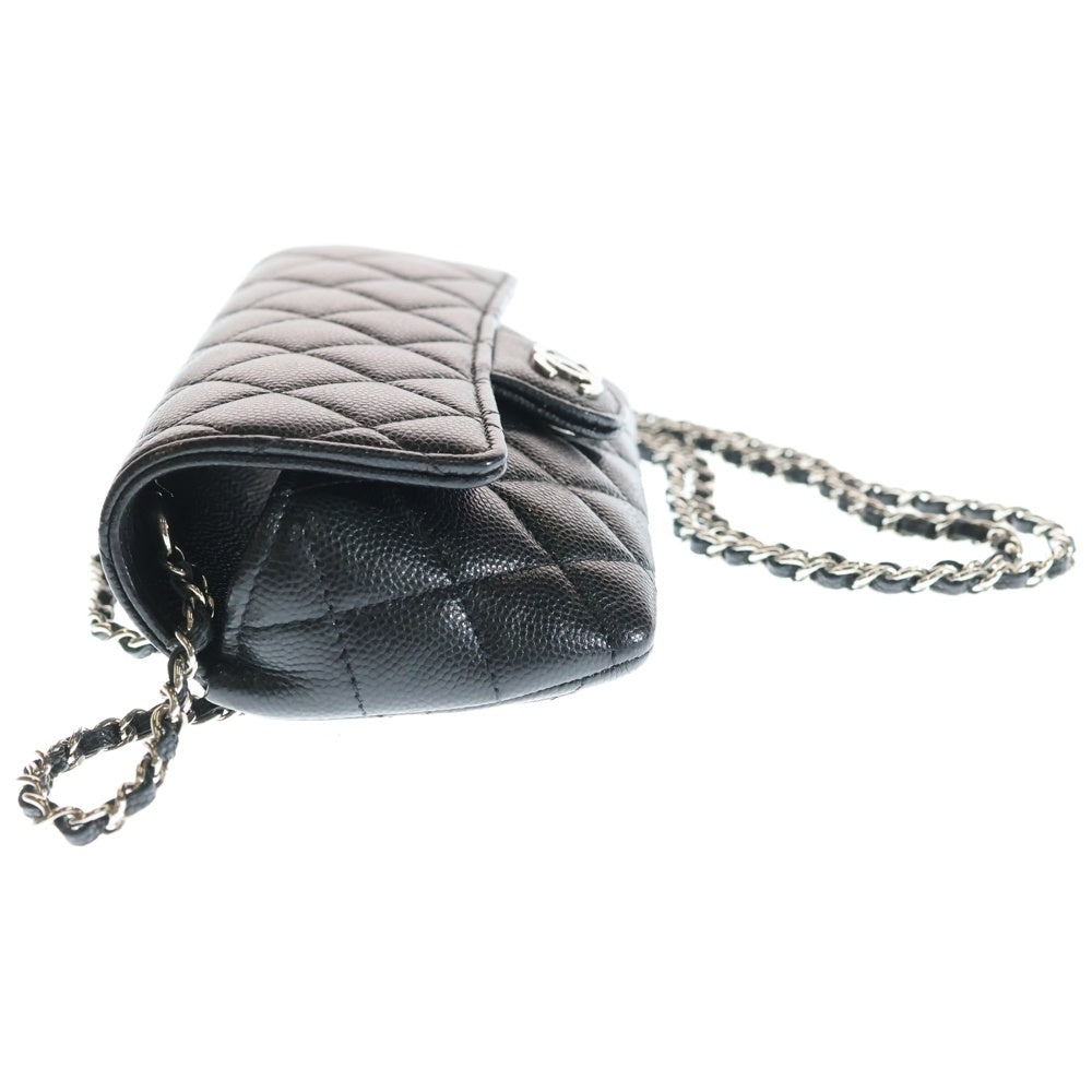 CHANEL(シャネル) マトラッセ アイウェア チェーンショルダーバッグ ブラック キャビアスキン ゴールド金具 AP2044 レディース