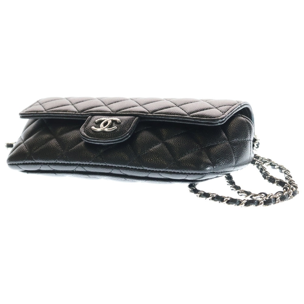 CHANEL(シャネル) マトラッセ アイウェア チェーンショルダーバッグ ブラック キャビアスキン ゴールド金具 AP2044 レディース