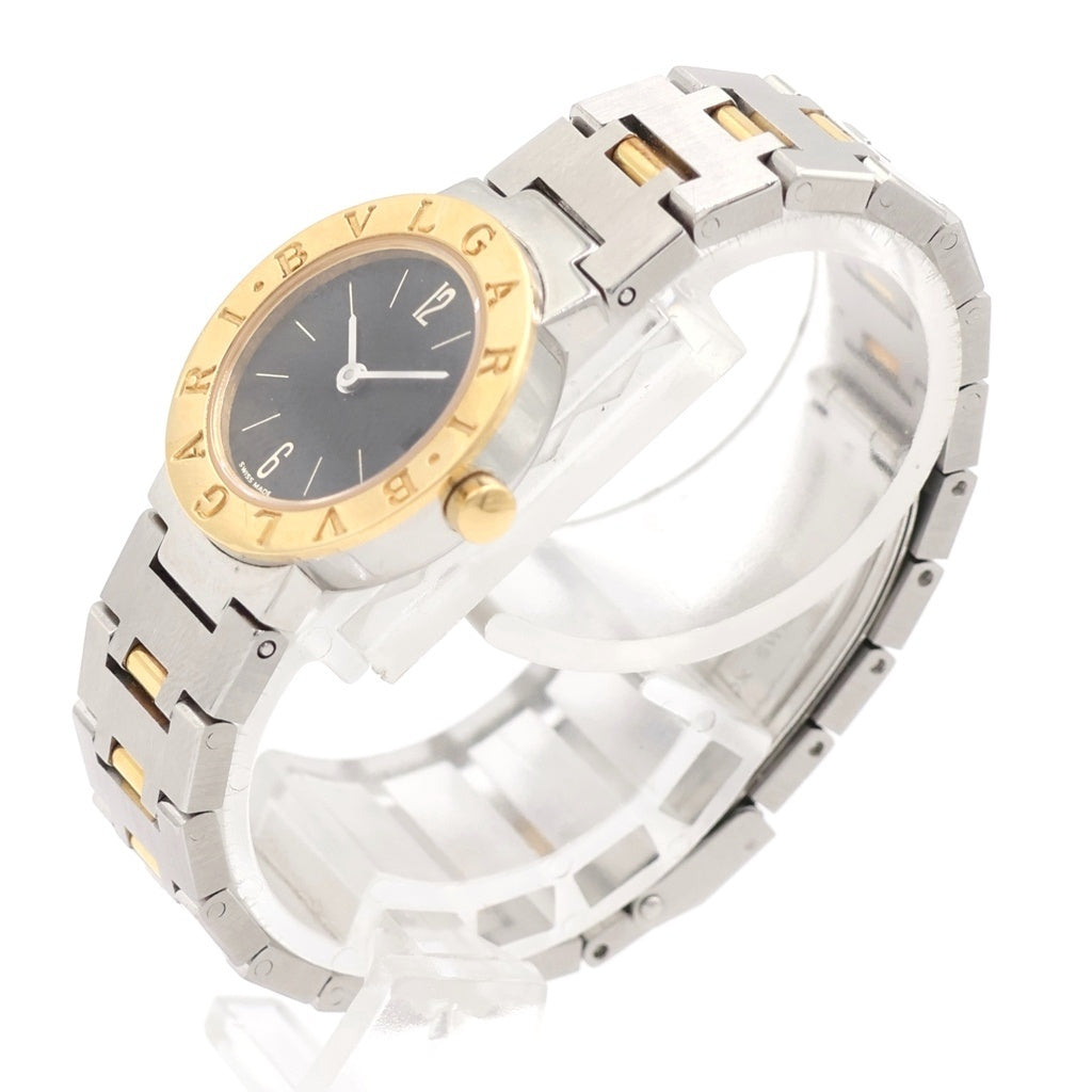 BVLGARI(ブルガリ) ブルガリブルガリ 黒文字盤 ステンレス ゴールド GP クォーツ 腕時計 BB23SGD レディース