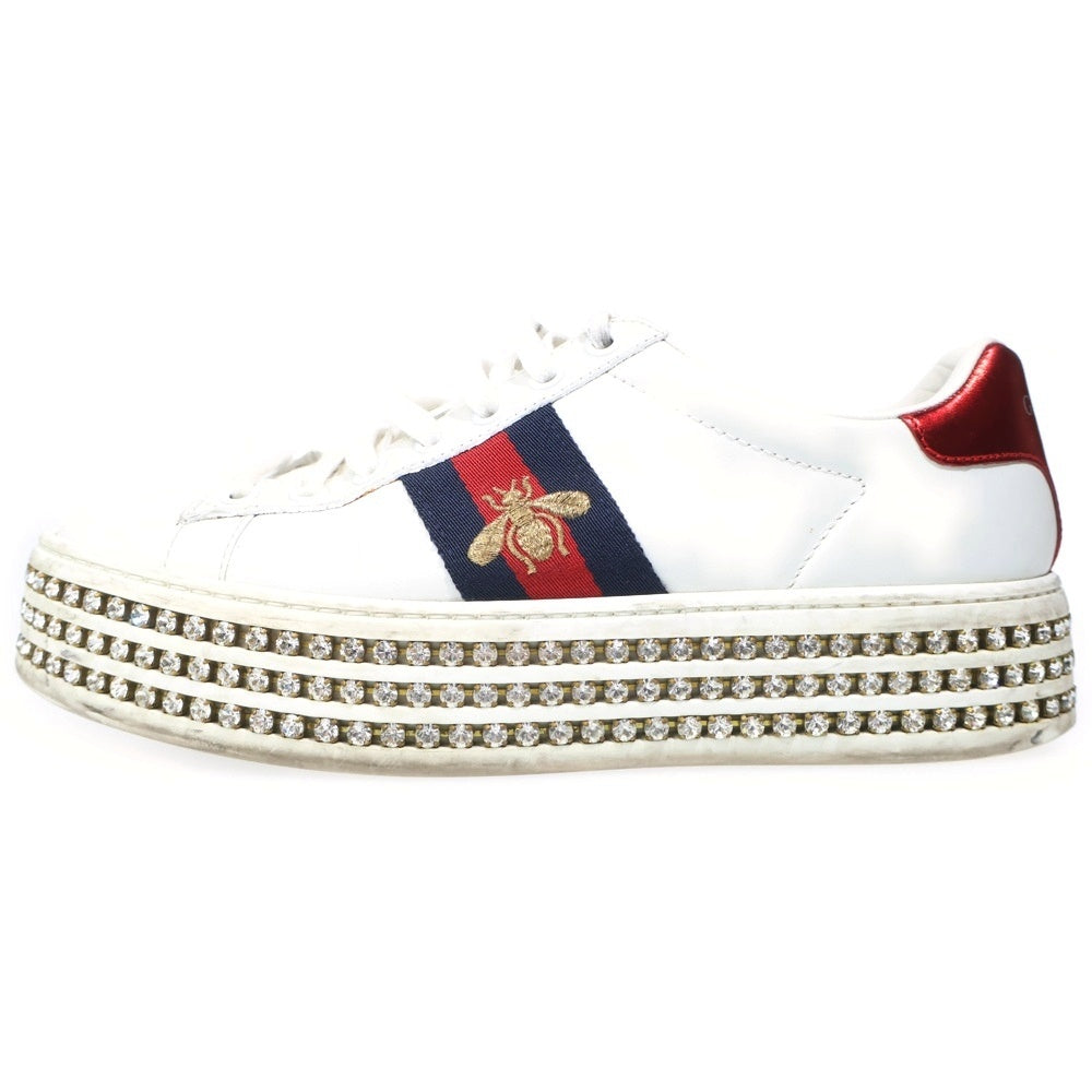 GUCCI(グッチ) ACE シェリーライン ローカットスニーカー ホワイト レディース