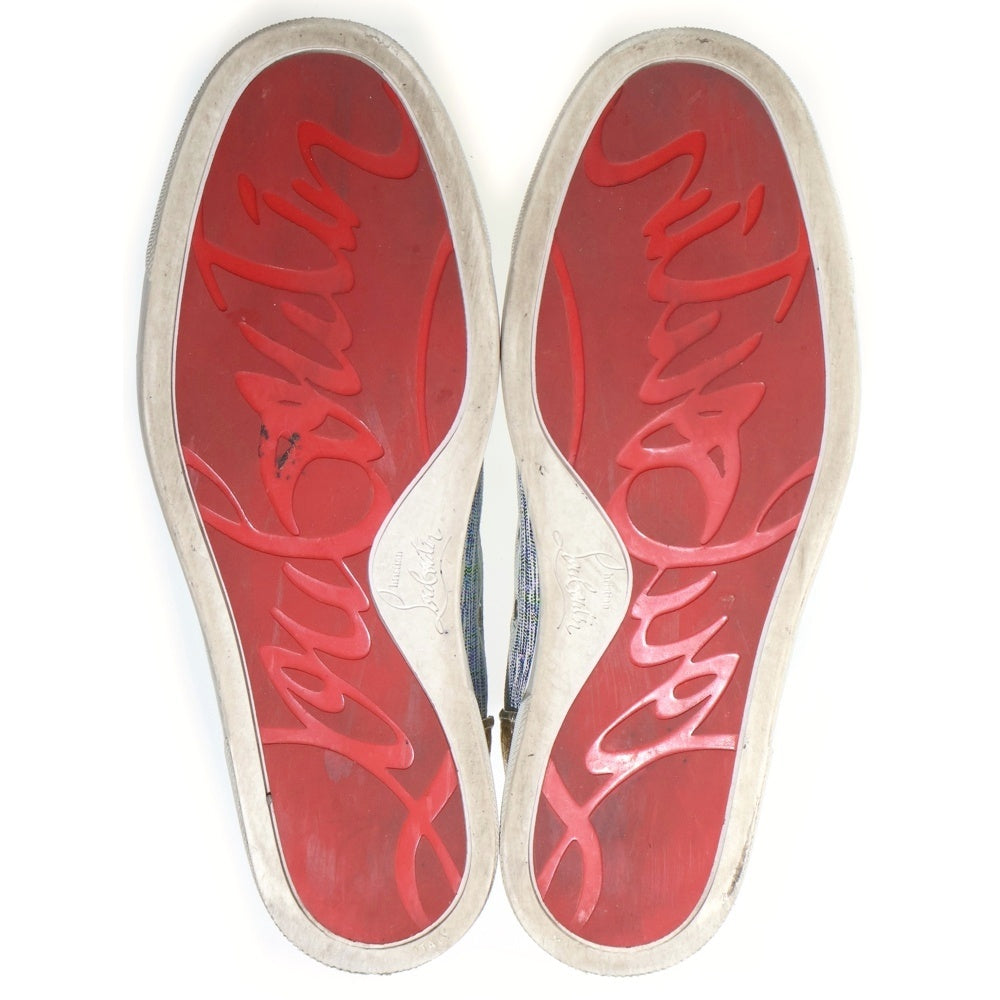 CHRISTIAN LOUBOUTIN(クリスチャンルブタン) スタッズ ハイカットスニーカー ホワイト/ブルー レディース