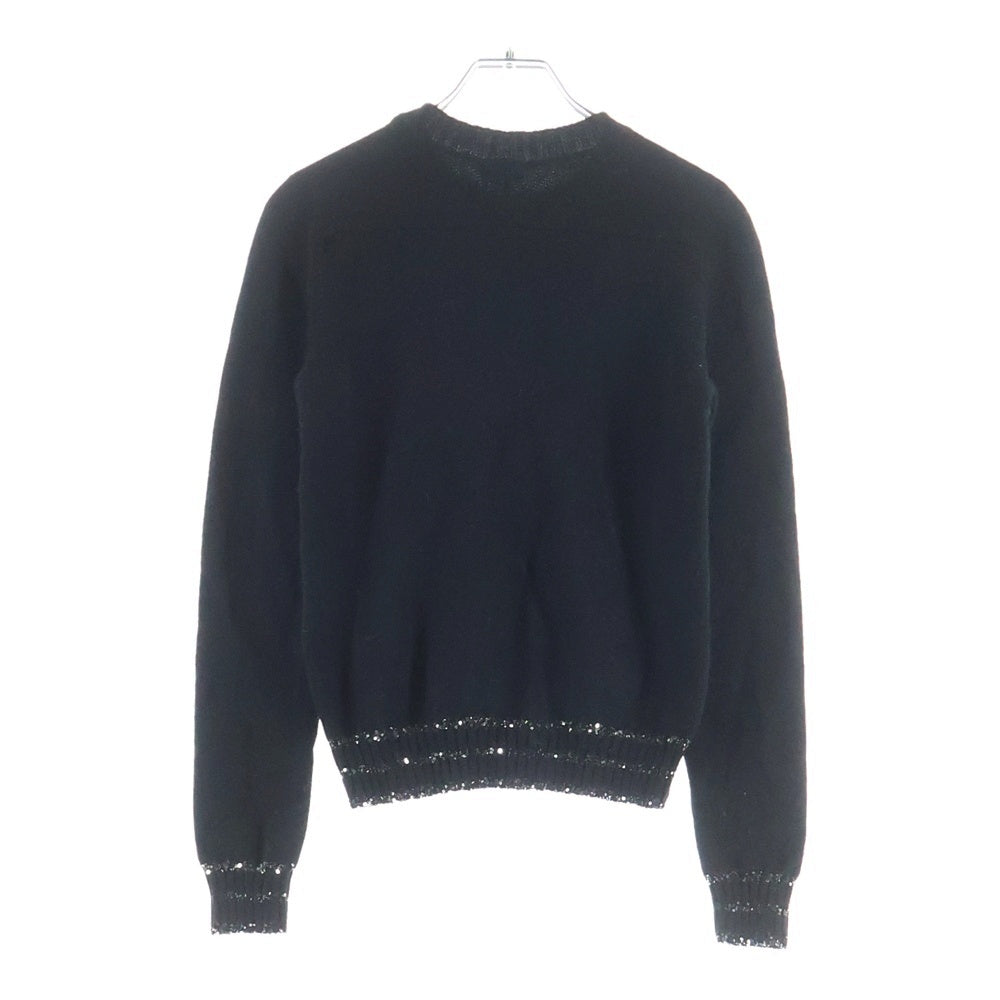 SAINT LAURENT PARIS(サンローランパリ) フロントデザイン コットンニットセーター ブラック 620203 YAPT2 レディース