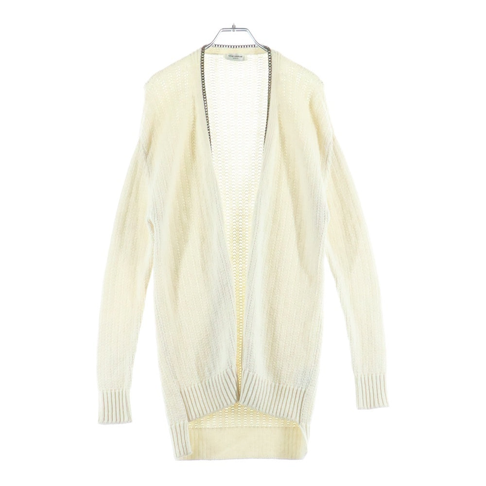 SAINT LAURENT PARIS(サンローランパリ) チェーンデザインウールカーディガン ホワイト 605878 YAJT2 レディース