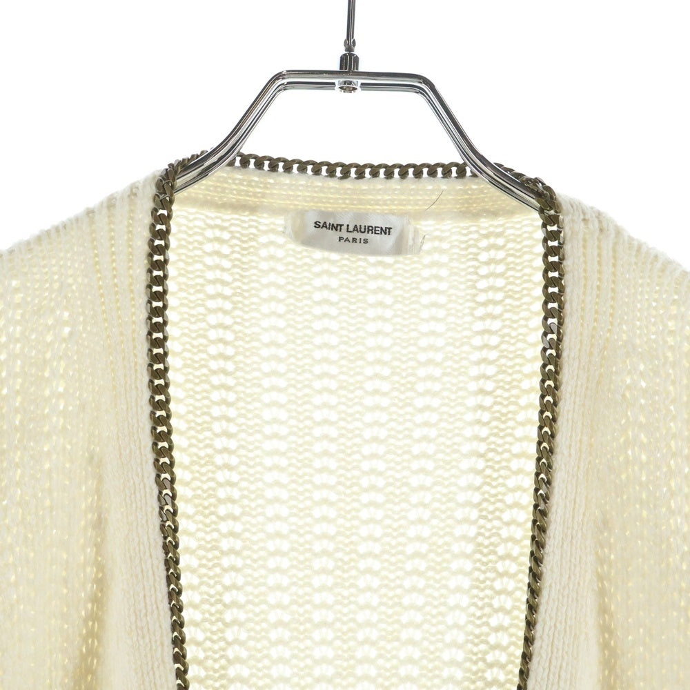 SAINT LAURENT PARIS(サンローランパリ) チェーンデザインウールカーディガン ホワイト 605878 YAJT2 レディース