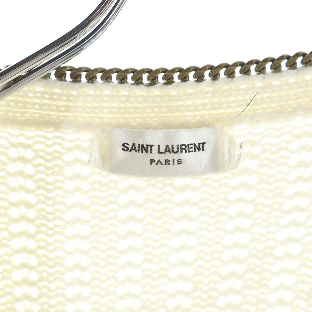 SAINT LAURENT PARIS(サンローランパリ) チェーンデザインウールカーディガン ホワイト 605878 YAJT2 レディース