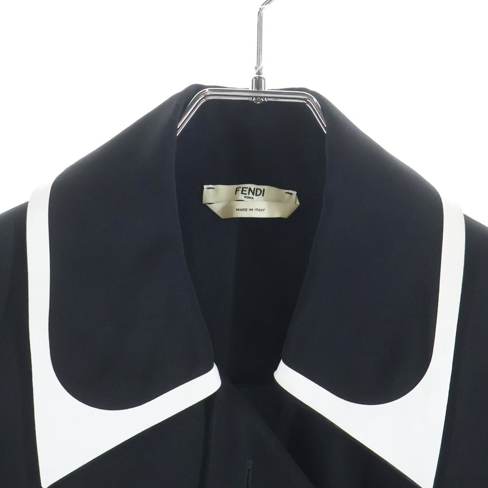 FENDI(フェンディ) バイカラーシャツワンピース ブラック FDA886 レディース