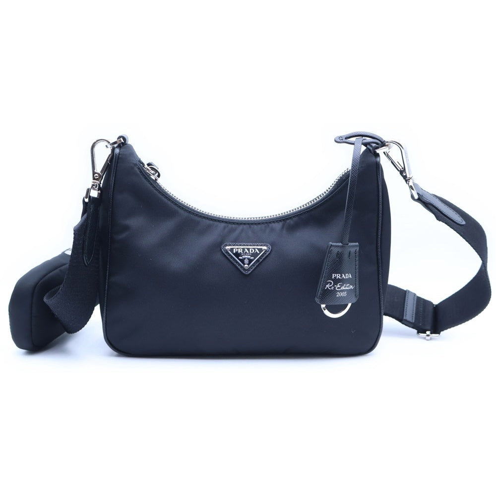 PRADA(プラダ) Re-Edition 2005 Re-Nylon 2WAY テスート サフィアーノ ナイロン ハンドバッグ ショルダーバッグ ブラック 1BH204 レディース