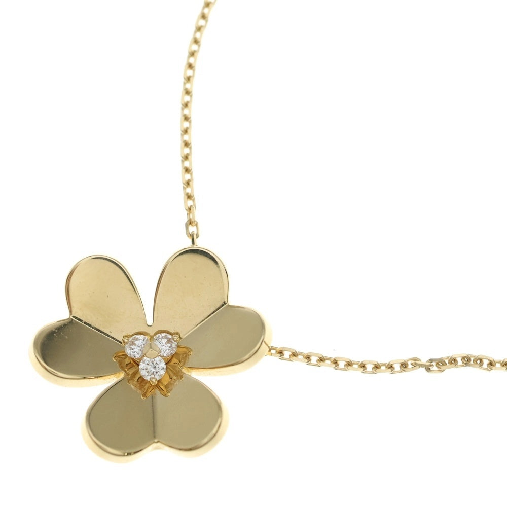 Van Cleef & Arpels(ヴァンクリーフアンドアーペル) フリヴォル ラージ 3PD ダイヤ ネックレス ペンダント Au750 K18 YG イエローゴールド レディース