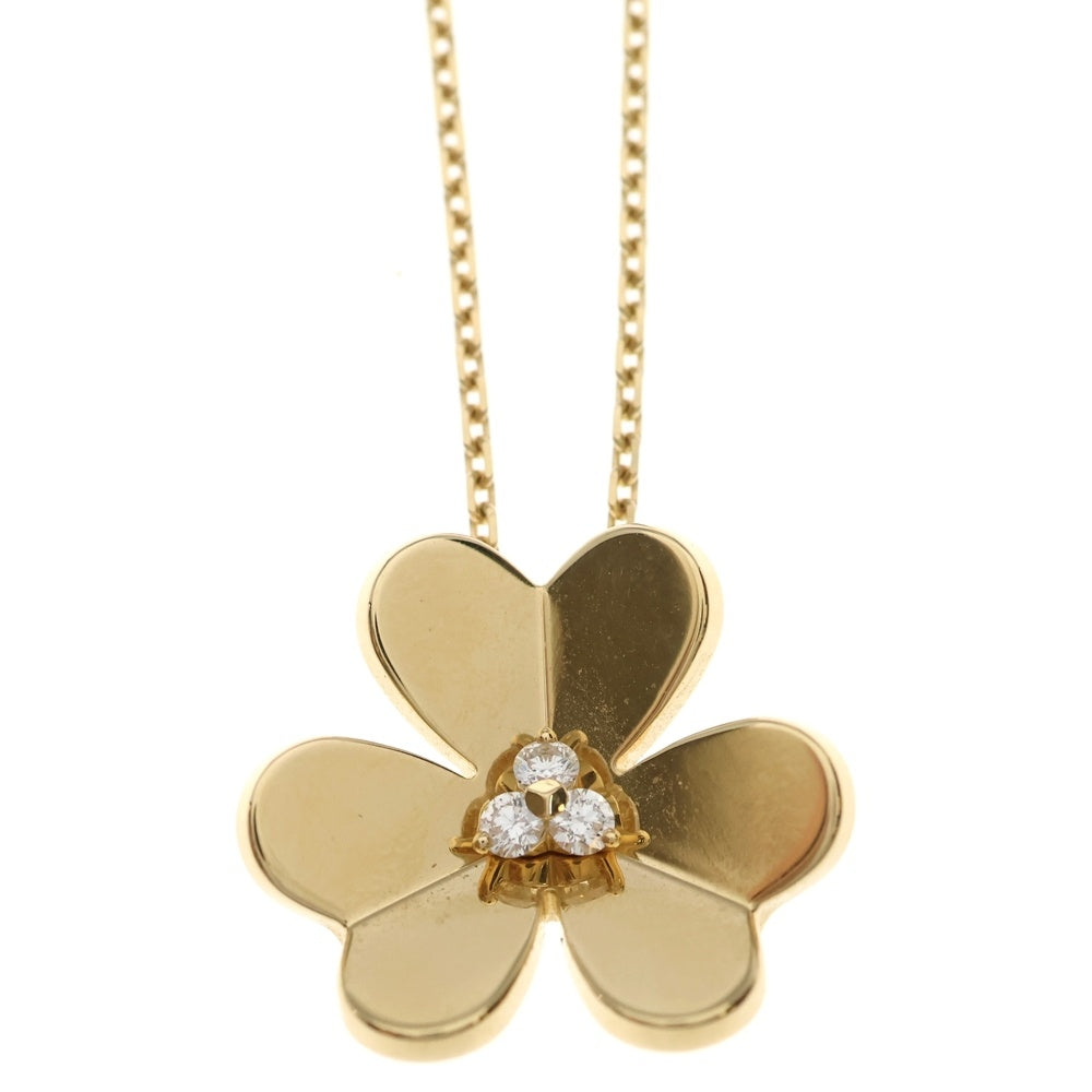Van Cleef & Arpels(ヴァンクリーフアンドアーペル) フリヴォル ラージ 3PD ダイヤ ネックレス ペンダント Au750 K18 YG イエローゴールド レディース