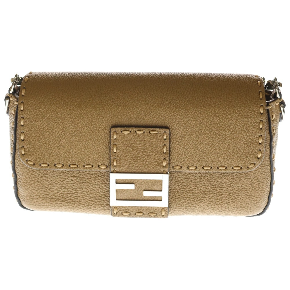 FENDI(フェンディ) セレリア マンマバケット ワンショルダーバッグ ブラウン レザー シルバー金具 レディース