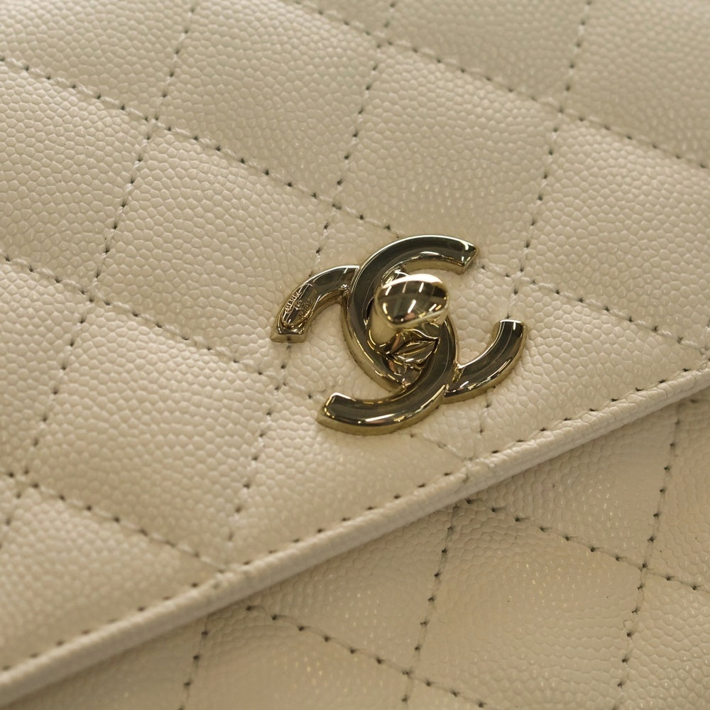 CHANEL(シャネル) ココハンドル XS ハンドバッグ 2wayショルダーバッグ ホワイト キャビアスキン ゴールド金具 A92990 レディース