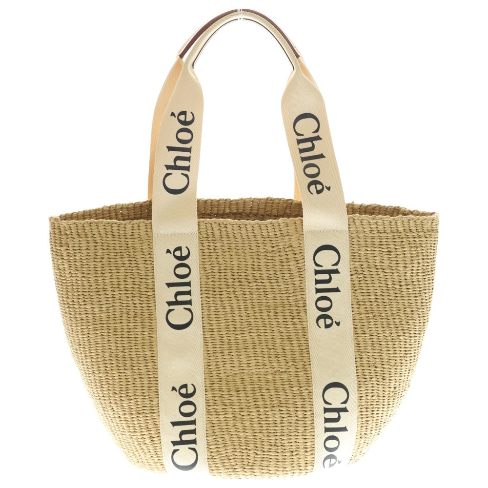 Chloe(クロエ) ラージバスケット ロゴ かご ハンドバッグ ベージュ レディース