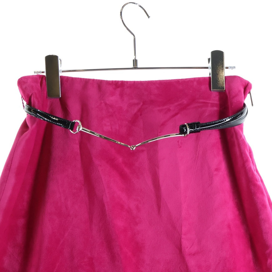 GUCCI(グッチ) ベルト付き ベロア ベルベット スカート ピンク レディース 759756