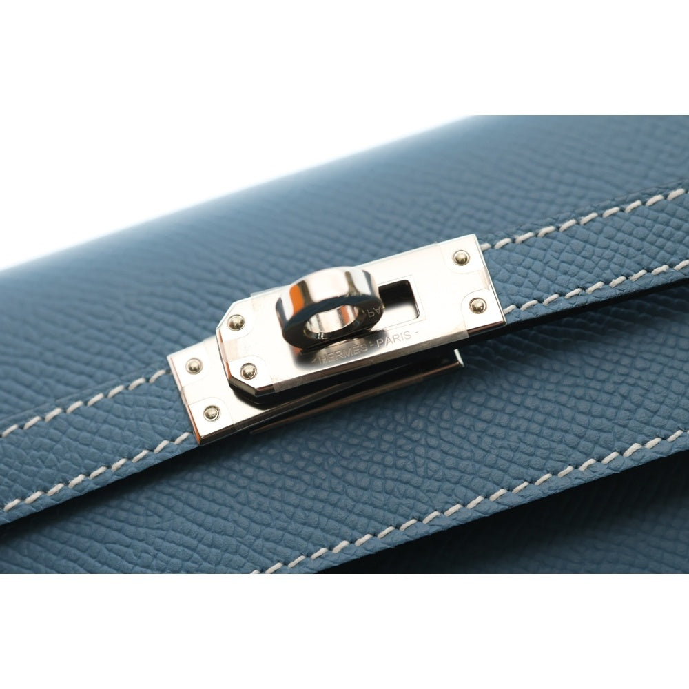 HERMES(エルメス) ケリー25 ニューブルージーン 2WAY ハンドバッグ エプソン シルバー金具 W刻印 レディース