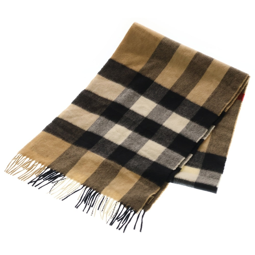 BURBERRY(バーバリー) ノバチェック総柄 カシミヤ フリンジマフラー ベージュ 4031079 レディース