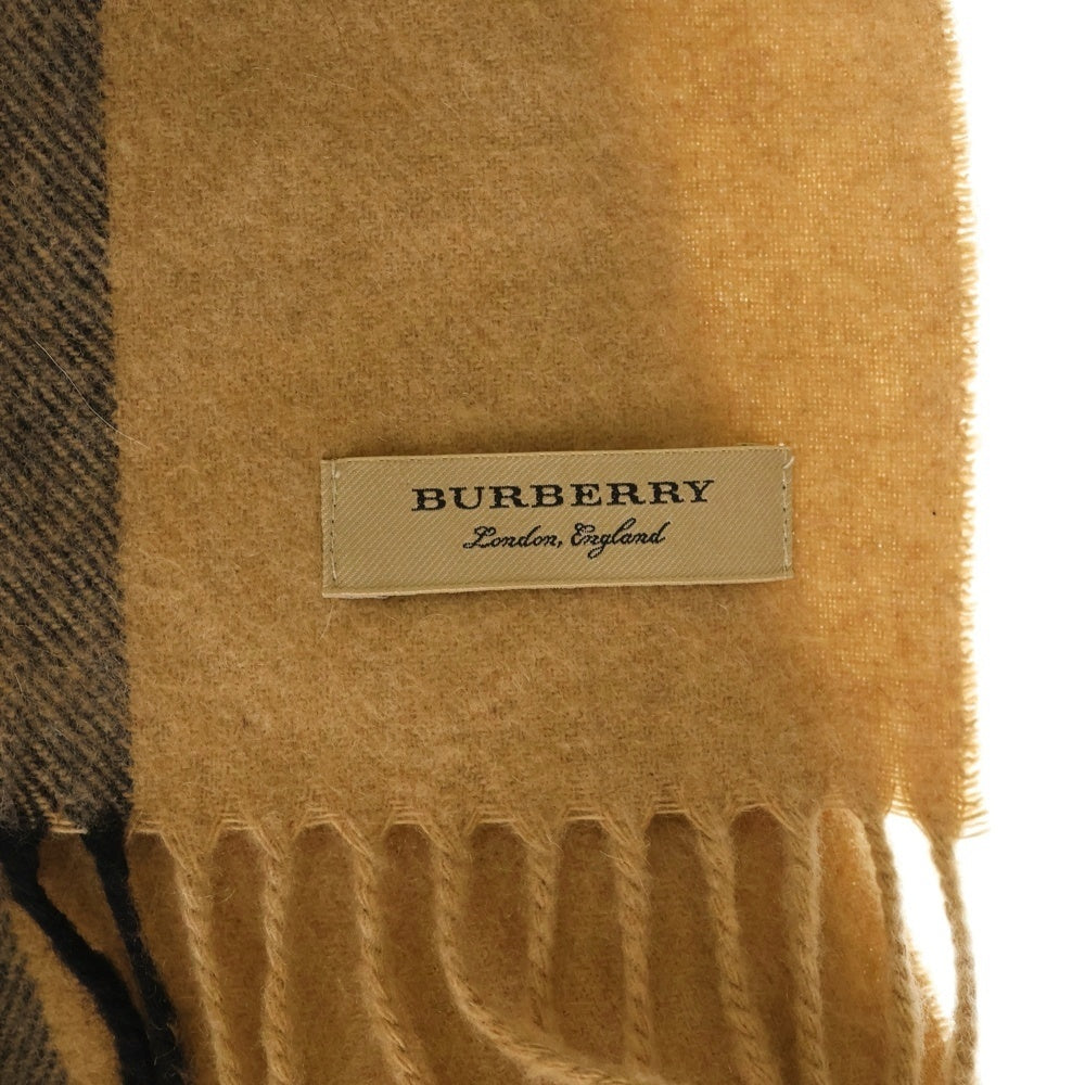 BURBERRY(バーバリー) ノバチェック総柄 カシミヤ フリンジマフラー ベージュ 4031079 レディース