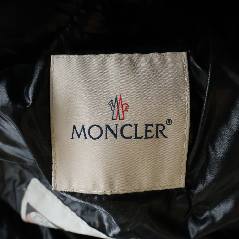 MONCLER(モンクレール) FULMARUS フルマルス ワッペンロゴ ファー フーデッド ジップアップ ダウン ロング ジャケット コート ブラック レディース F20931C56502