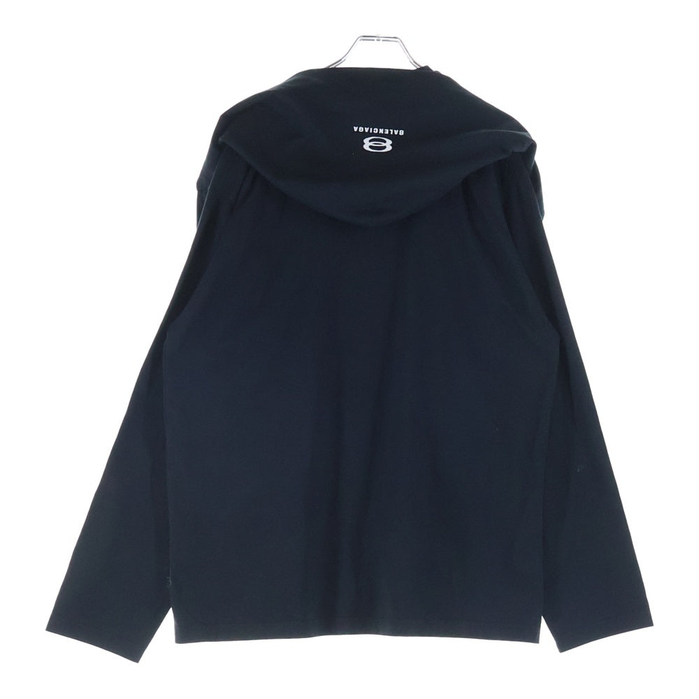 BALENCIAGA(バレンシアガ) ロゴ刺繍 フーデッド ロングスリーブ 長袖Tシャツ カットソー ブラック 797720