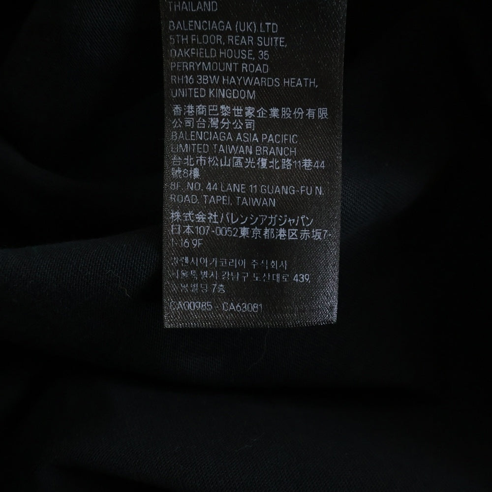 BALENCIAGA(バレンシアガ) ロゴ刺繍 フーデッド ロングスリーブ 長袖Tシャツ カットソー ブラック 797720