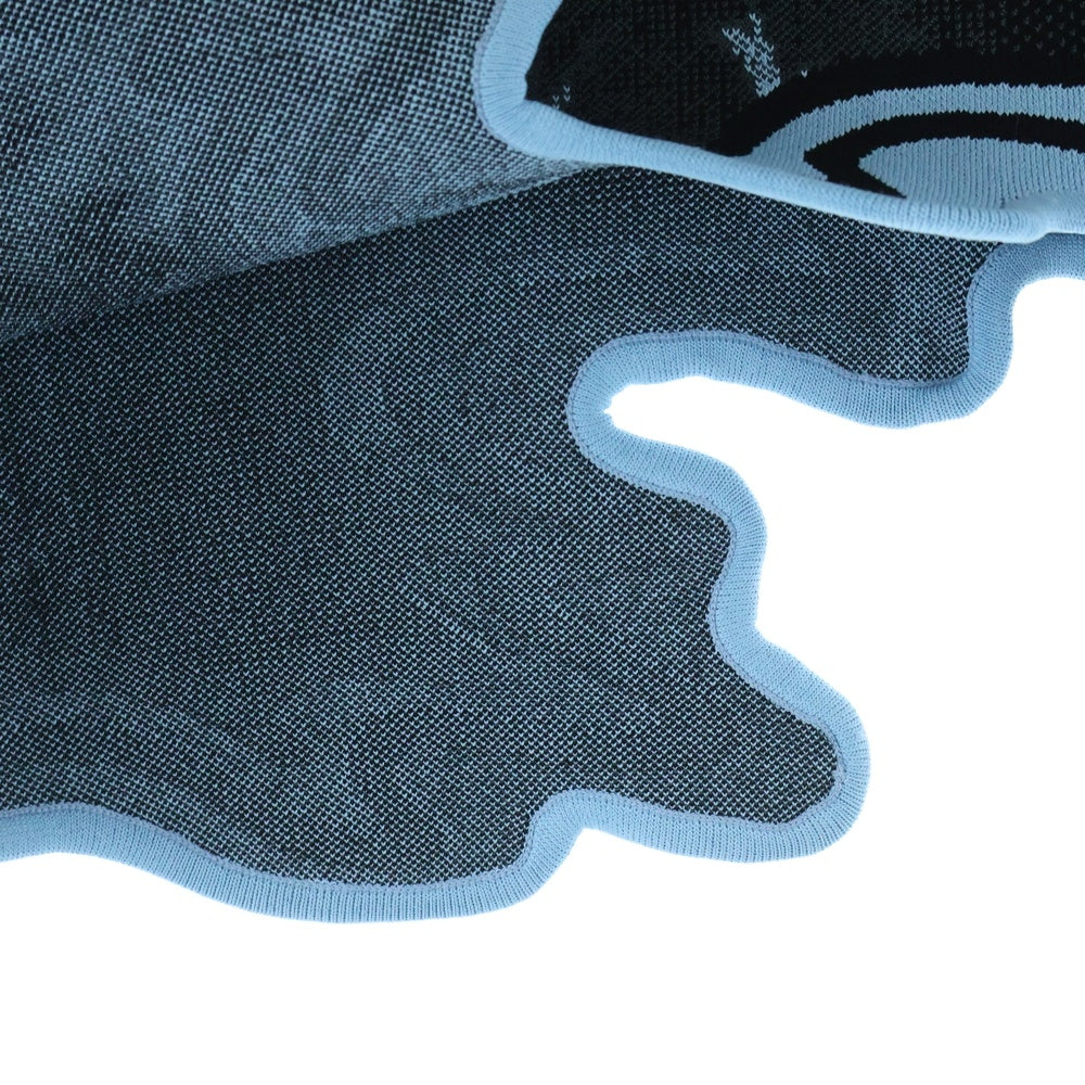 NO BRAND(ノーブランド) PH5 ジャガードニット アシンメトリー デザイン ミニ スカート ライトブルー レディース