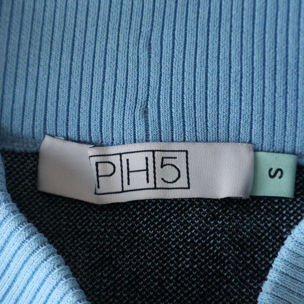 NO BRAND(ノーブランド) PH5 ジャガードニット アシンメトリー デザイン ミニ スカート ライトブルー レディース