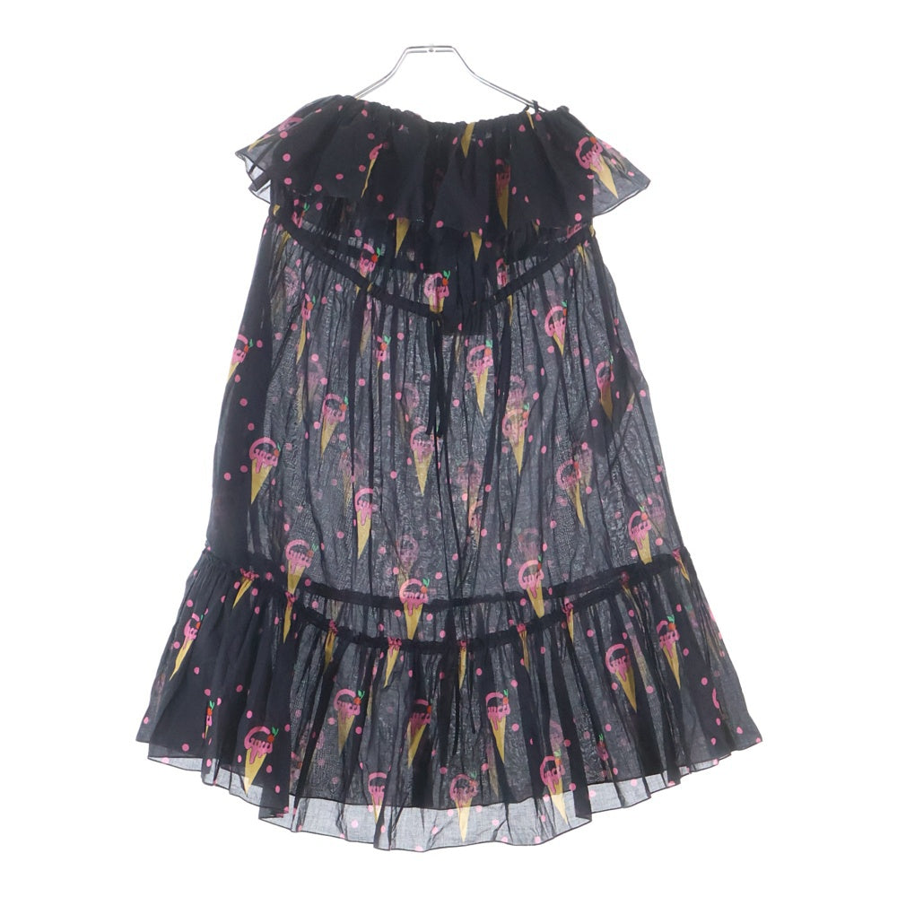GUCCI(グッチ) アイスクリームプリント コットンワンピース ブラック 36 730392 ZALYA