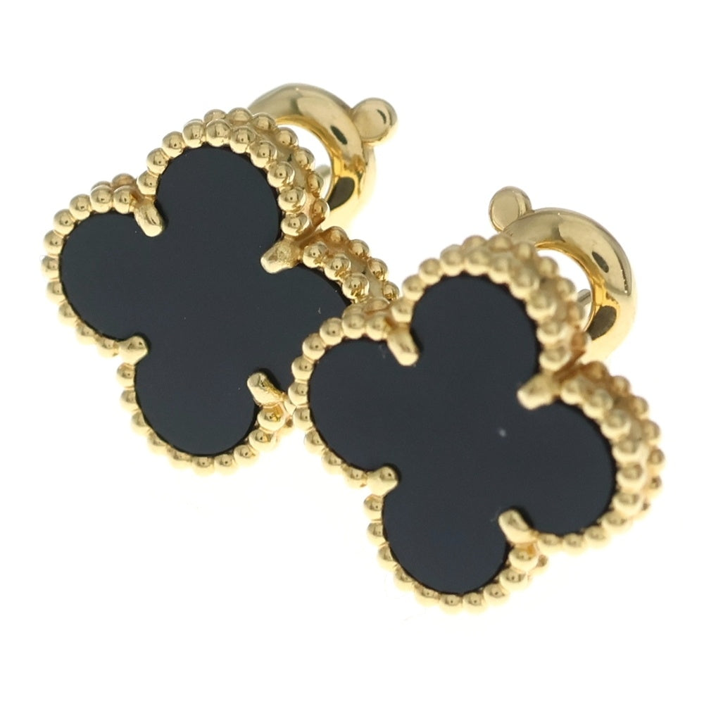 オニキス ピアス クリップ式 ゴールド Van Cleef & Arpels(ヴァンクリーフアンドアーペル) 18K ヴィンテージ